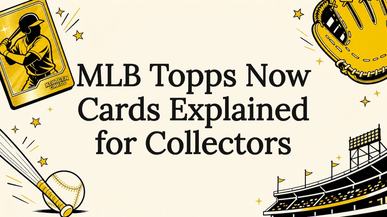 Decorative title card illustration with baseball elements