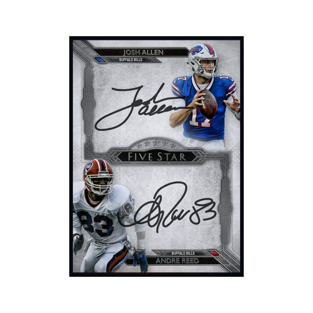 2018 Josh Allen & Andre Reed - Topps Five Star Dual Autograph Rare Redemption Card (Free Shipping) — smaller card presentation