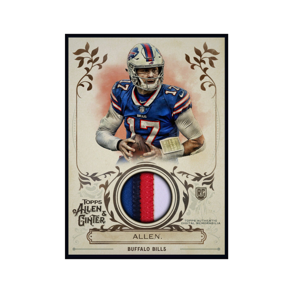 2018 Josh Allen - Topps Allen & Ginter Jersey Patch Rookie RC Rare Redemption Card (Free Shipping) — smaller card presentation