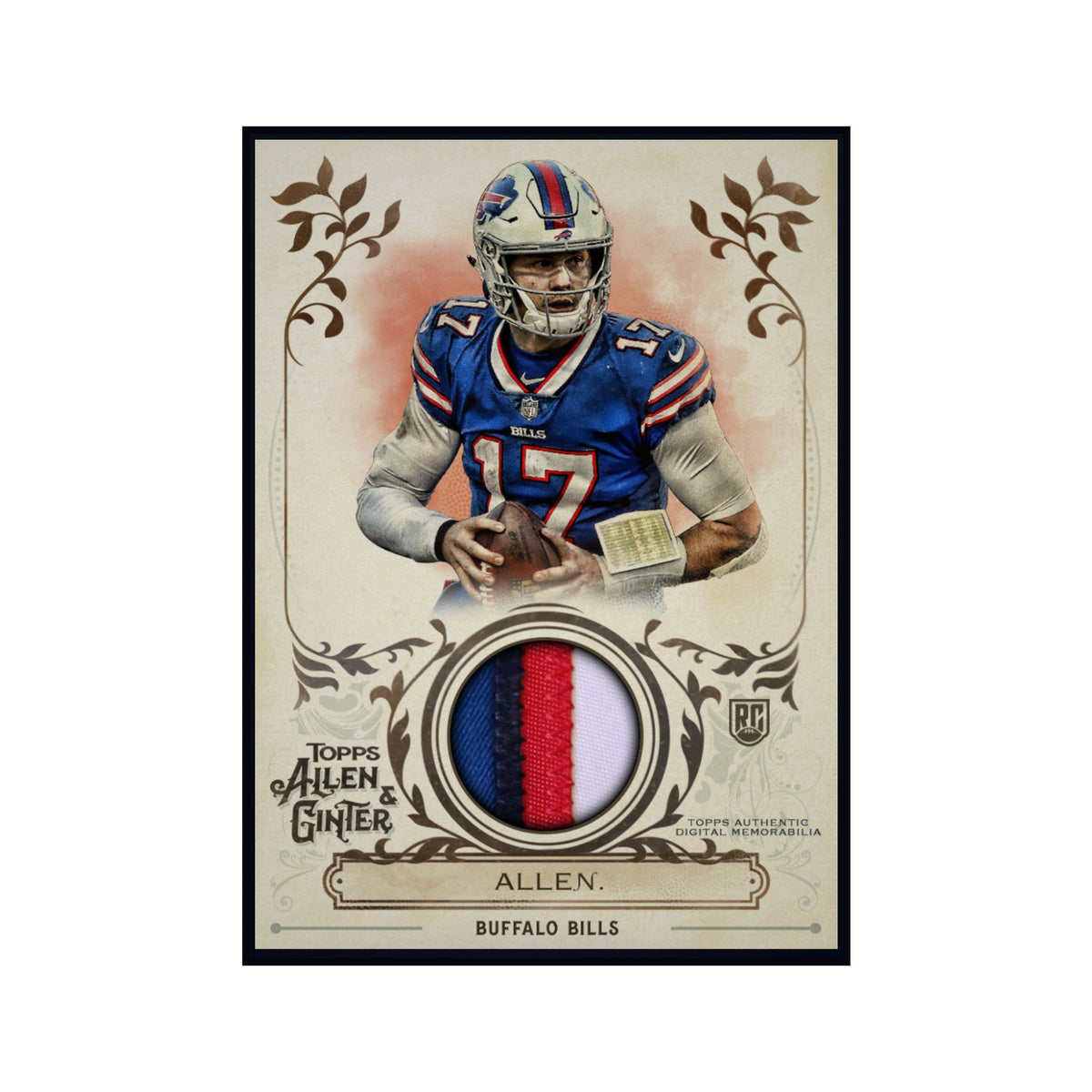 2018 Josh Allen - Topps Allen & Ginter Jersey Patch Rookie RC Rare Redemption Card (Free Shipping) — smaller card presentation