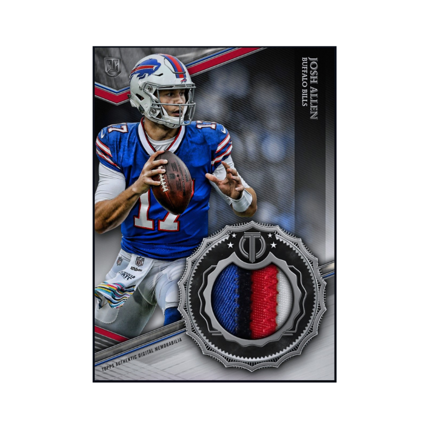 2018 Josh Allen - Tribute Jersey Patch Rookie RC Rare Redemption Card (Free Shipping) — smaller card presentation