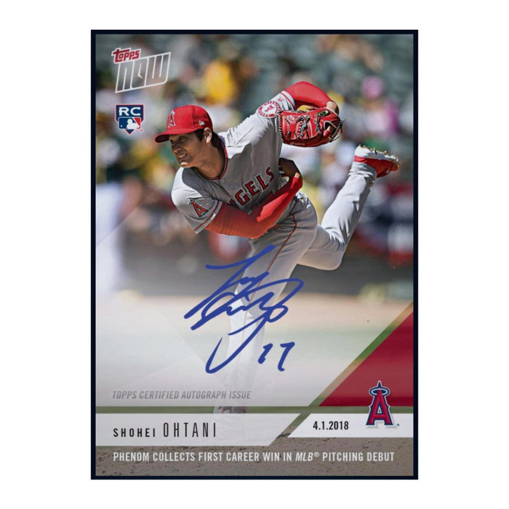 Next Day Free Shipping Rare 2018 Shohei Ohtani Topps Now First Career Win Autograph Rookie RC Authentic MLB Collectible Shipped From USA.