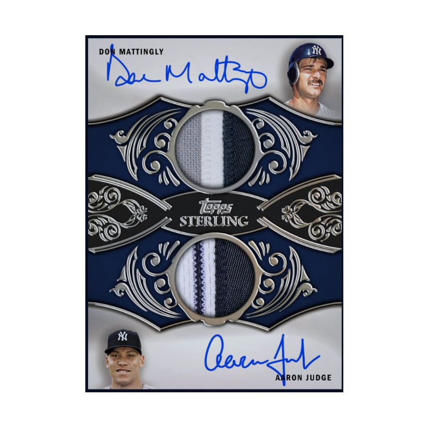 2021 Aaron Judge Don Mattingly Topps Sterling dual patch autograph rare MLB card