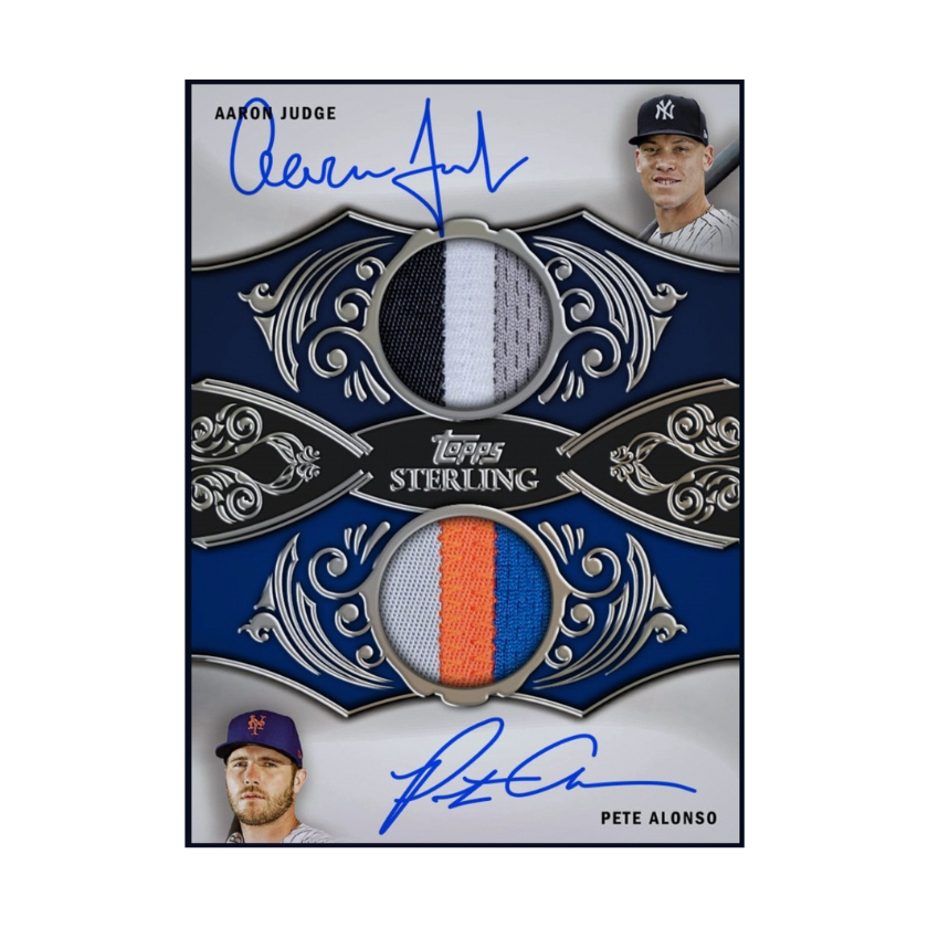 2021 Aaron Judge Pete Alonso Topps Sterling dual patch autograph rare MLB card