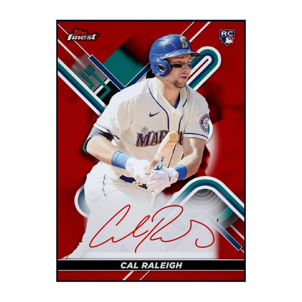 Next Day Free Shipping Rare 2022 Topps Finest Cal Raleigh Rookie Red Autograph RC Card – Shipped from USA