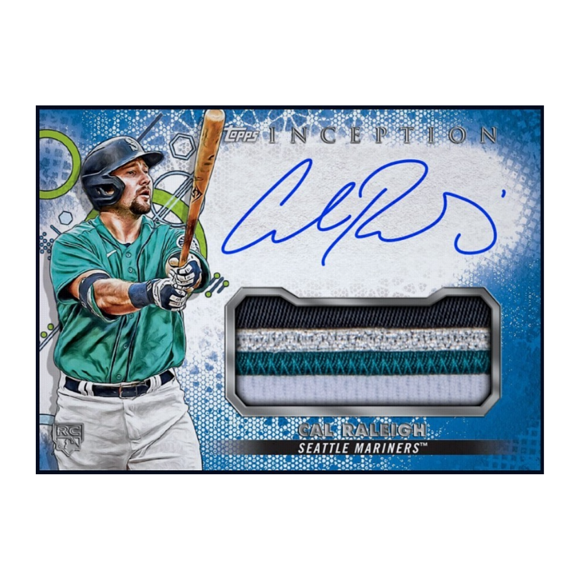 Rare 2022 Topps Inception Cal Raleigh Rookie RC Signature Relic Card – MLB Collectible With Autograph And Jersey Patch