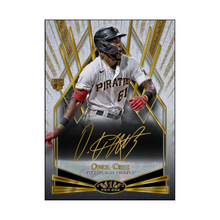 2022 Oneil Cruz Topps Tier One Autograph Rookie RC Rare Card Close Up
