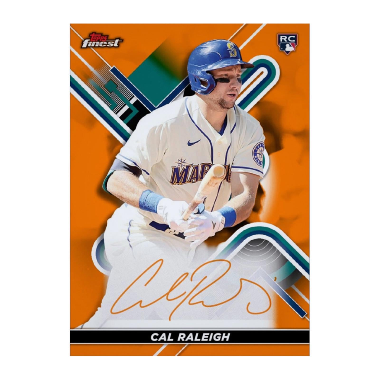 2022 Cal Raleigh Topps Finest Rookie RC Autograph Rare Physical Redemption Card)