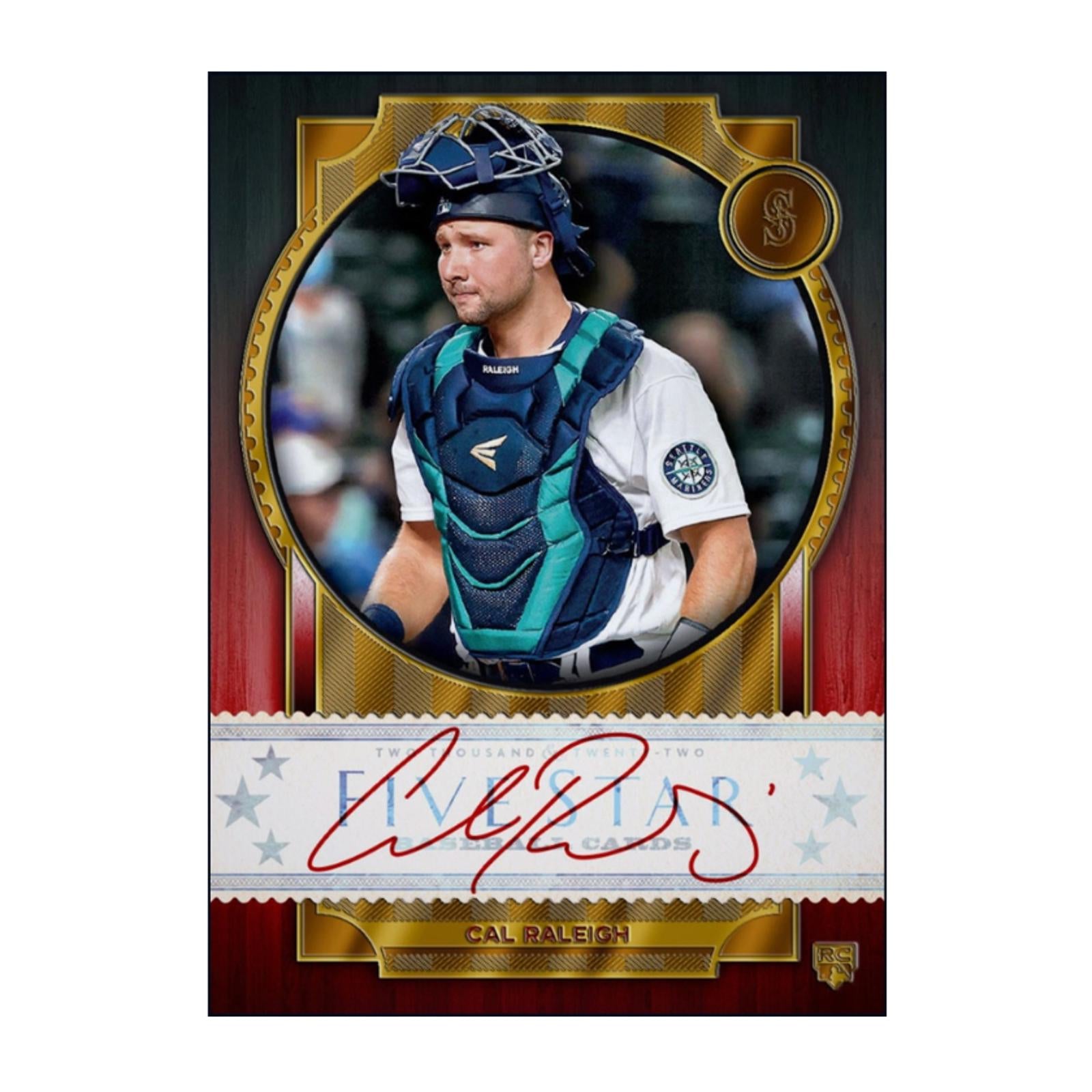 Rare 2022 Topps Five Star Cal Raleigh Rookie RC Autograph Authentic MLB Collectible Card