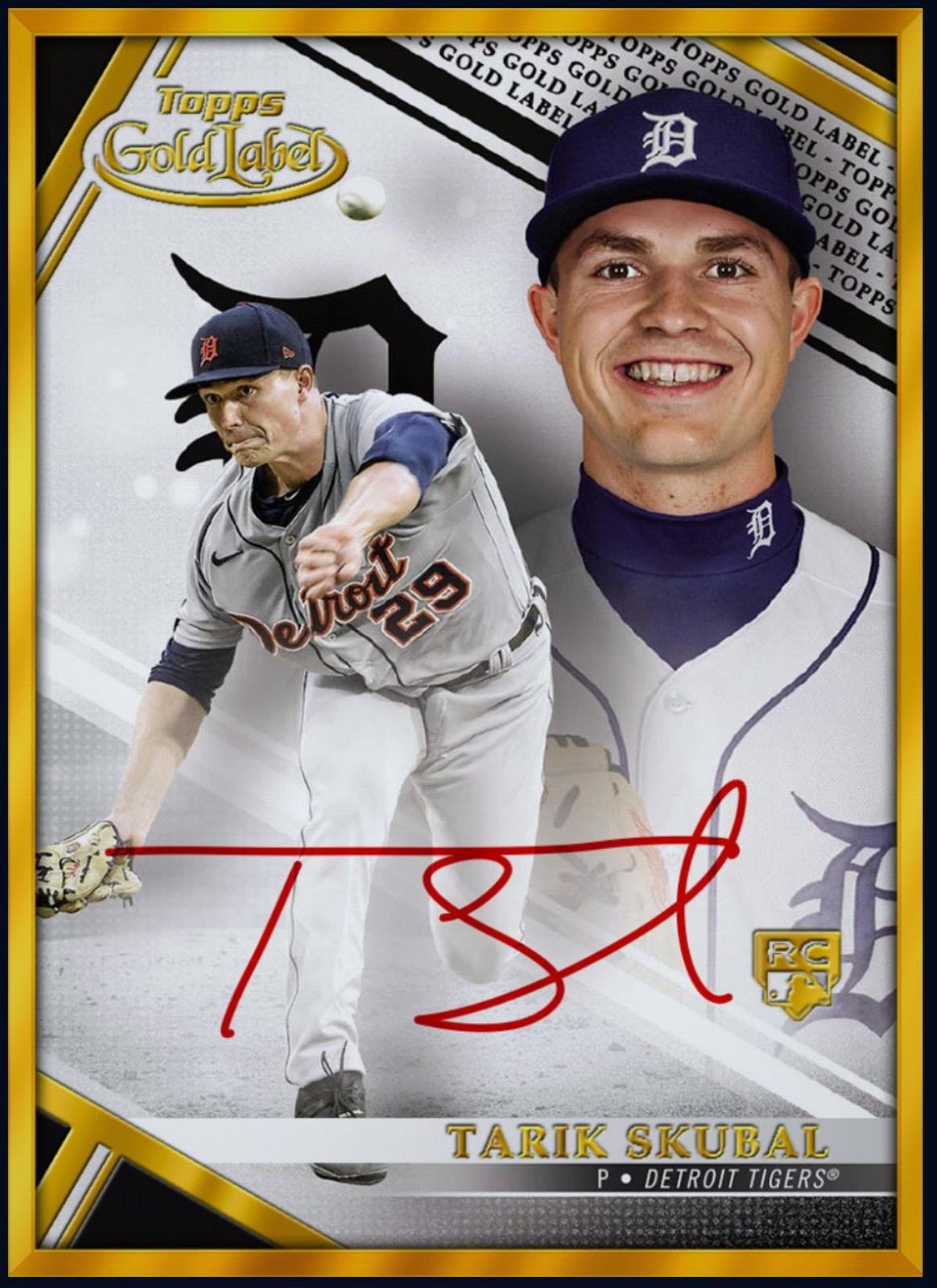 Next Day Free Shipping Rare 2022 Tarik Skubal Topps Gold Label Rookie Autograph RC Card – Authentic Topps Collectible for Fans & Collectors