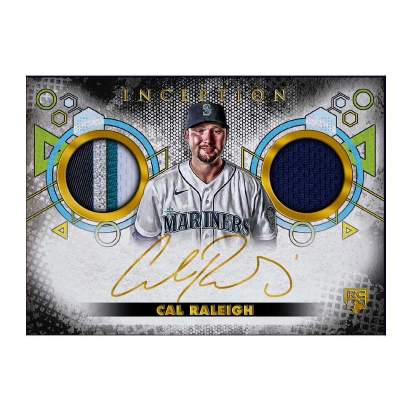 Next Day Free Shipping Rare 2022 Topps Inception Cal Raleigh Rookie RC Autograph Relic Authentic MLB Collectible Card