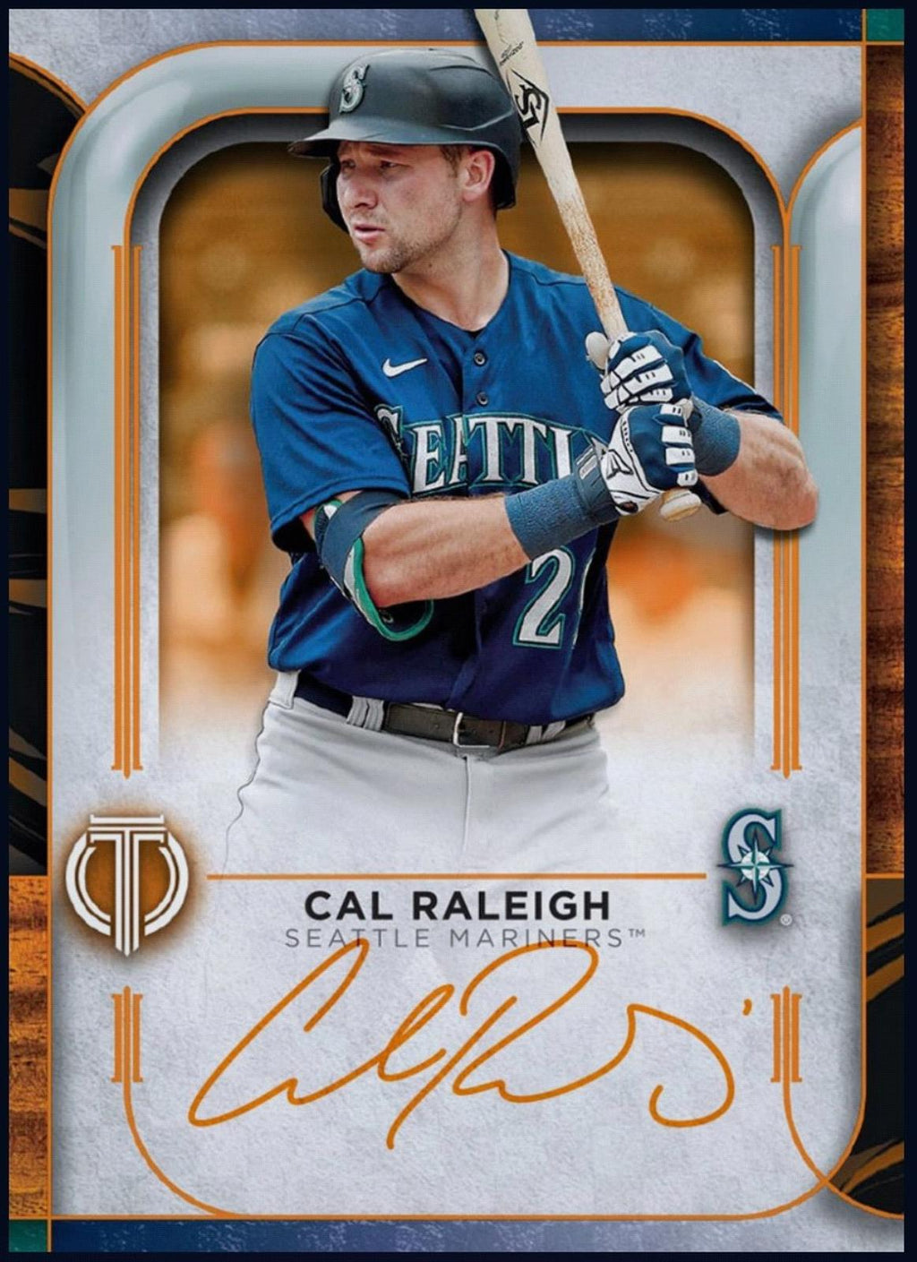 Next Day Free Shipping Rare 2022 Cal Raleigh Topps Tribute Autograph Rookie RC Card – Authentic Topps Collectible for Fans & Collectors