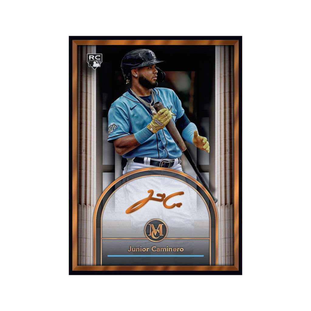 2024 Junior Caminero - Museum Collection Autograph Rookie RC Redemption Card — smaller card presentation