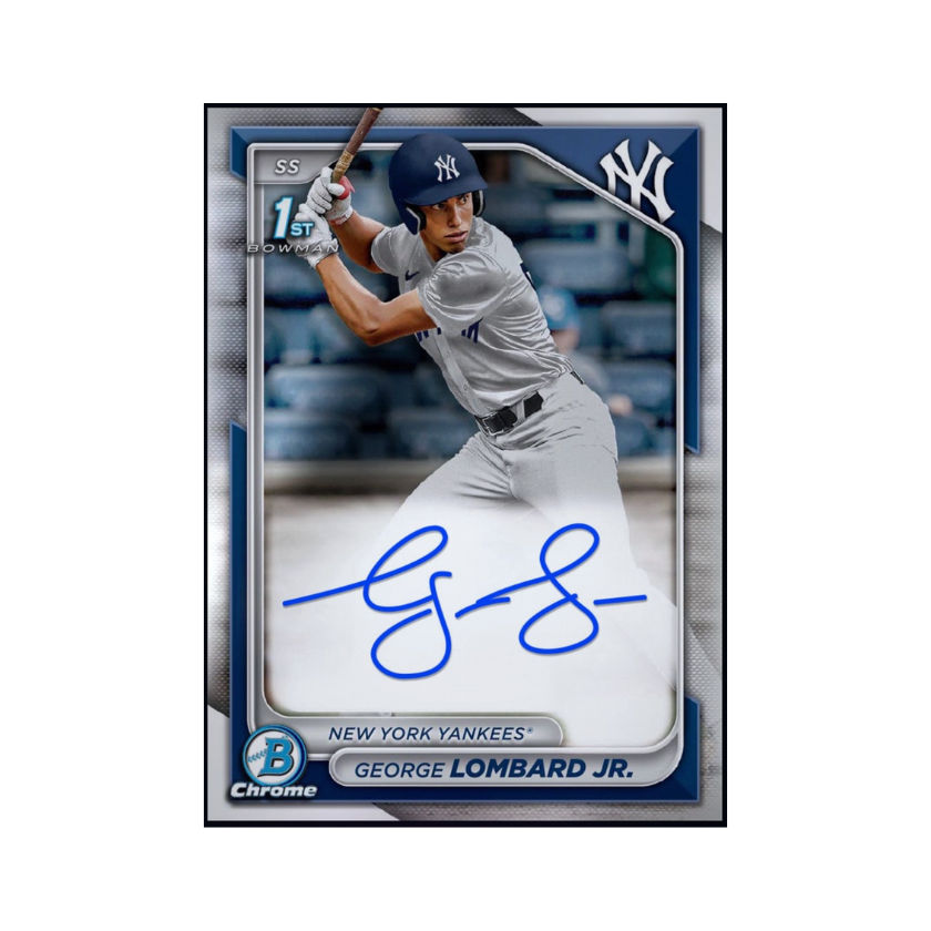 2024 George Lombard Jr Topps 1st Bowman Chrome Prospect Autograph Rare Redemption Card
