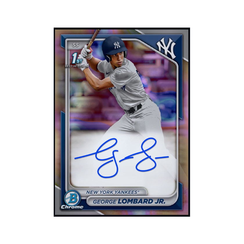 2024 George Lombard Jr Topps 1st Bowman Chrome Prospect Refractor Autograph Rookie RC Rare Redemption Card