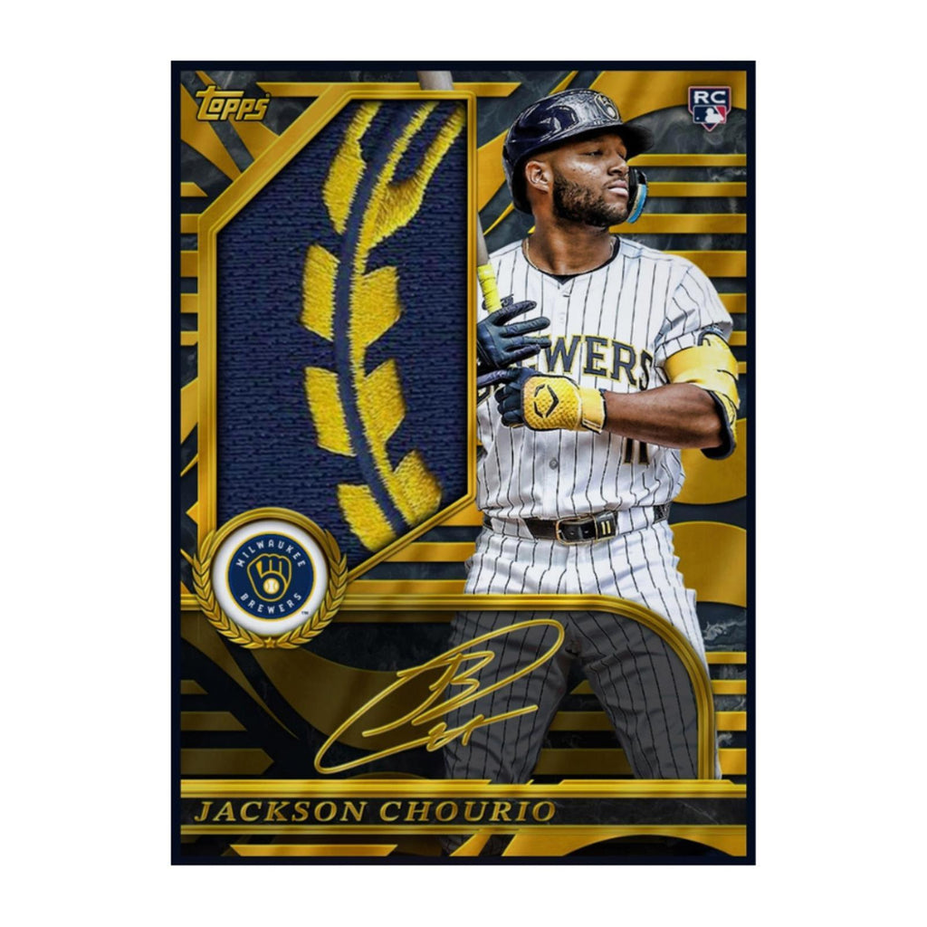 Next Day Free Shipping Rare 2024 Topps Standouts Jackson Chourio Rookie Patch Autograph RPA RC Card – Shipped from USA