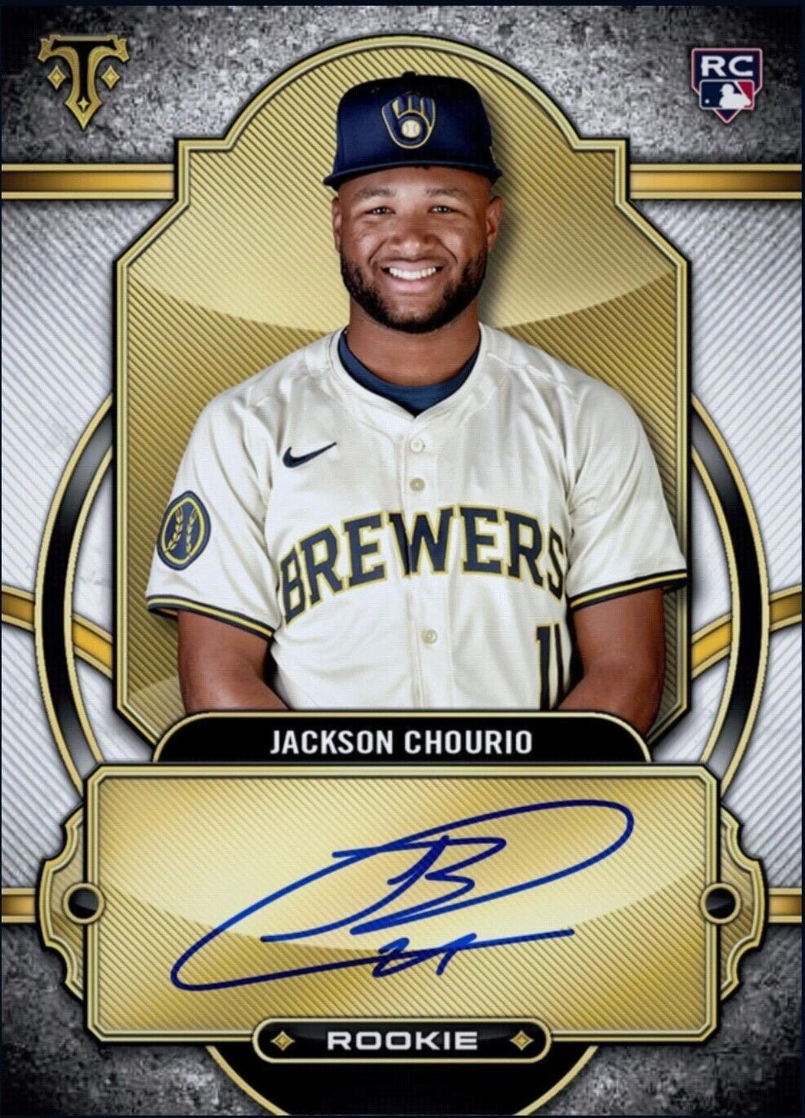 Next Day Free Shipping Rare 2024 Jackson Chourio Topps Tribute Autograph Rookie RC Card – Authentic Topps Collectible for Fans & Collectors