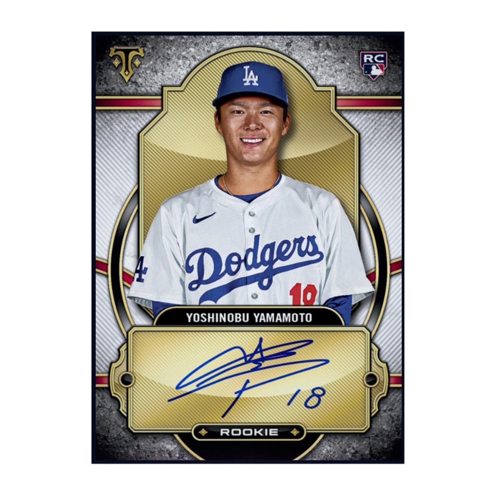 Next Day Free Shipping Rare 2024 Yoshinobu Yamamoto Topps Tribute Autograph Authentic MLB Collectible Shipped From USA.