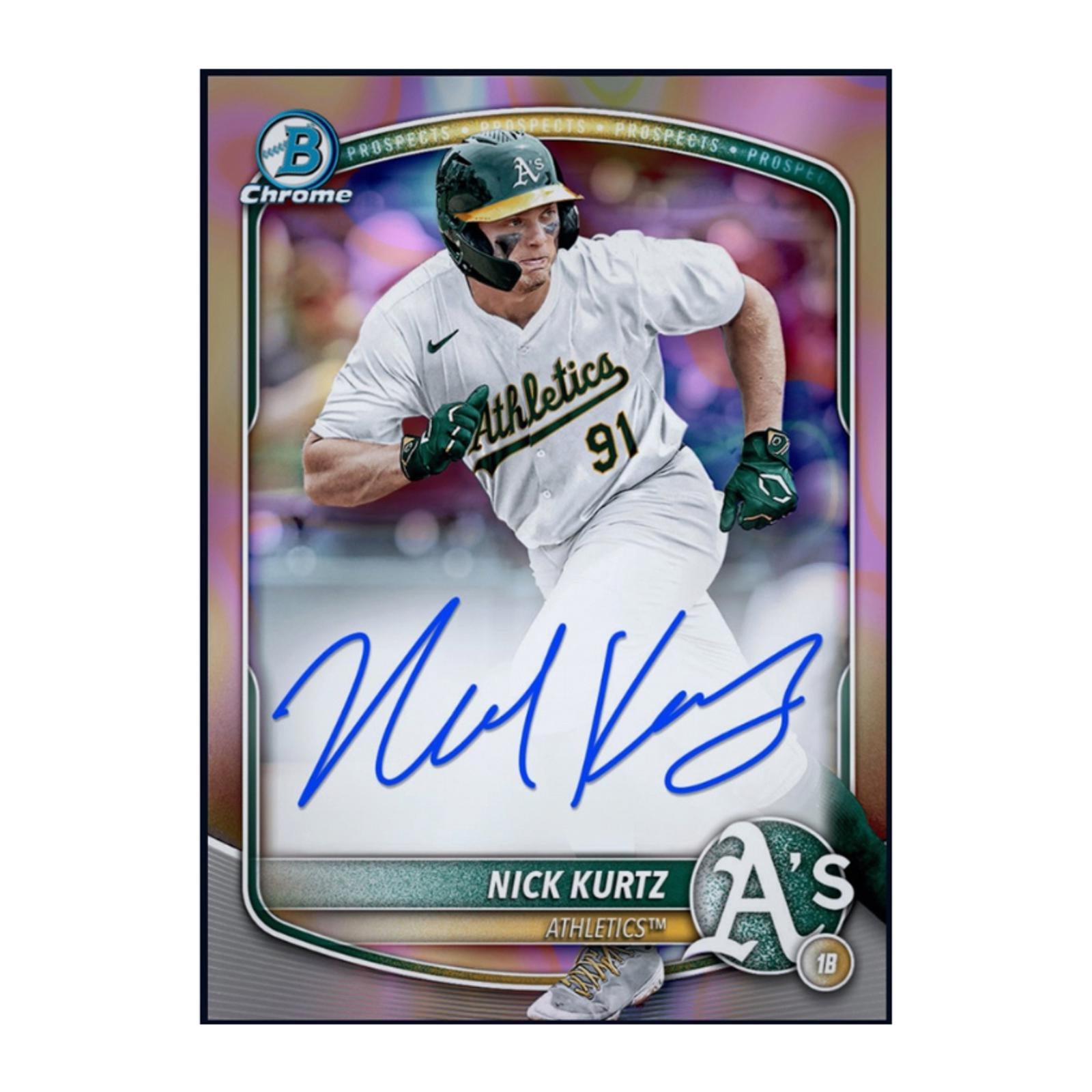 Next Day Free Shipping Rare 2025 Topps Chrome Bowman Refractor Nick Kurtz Autograph Rookie RC Card – Shipped from USA