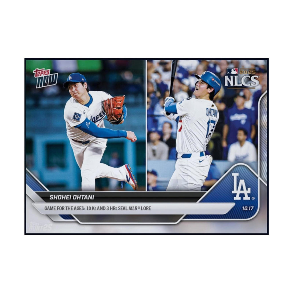 Next Day Free Shipping Rare 2025 Shohei Ohtani Topps Now 10/17 NLCS 10 Strikeouts & 3 Home Runs MLB Collectible Card Shipped From USA.