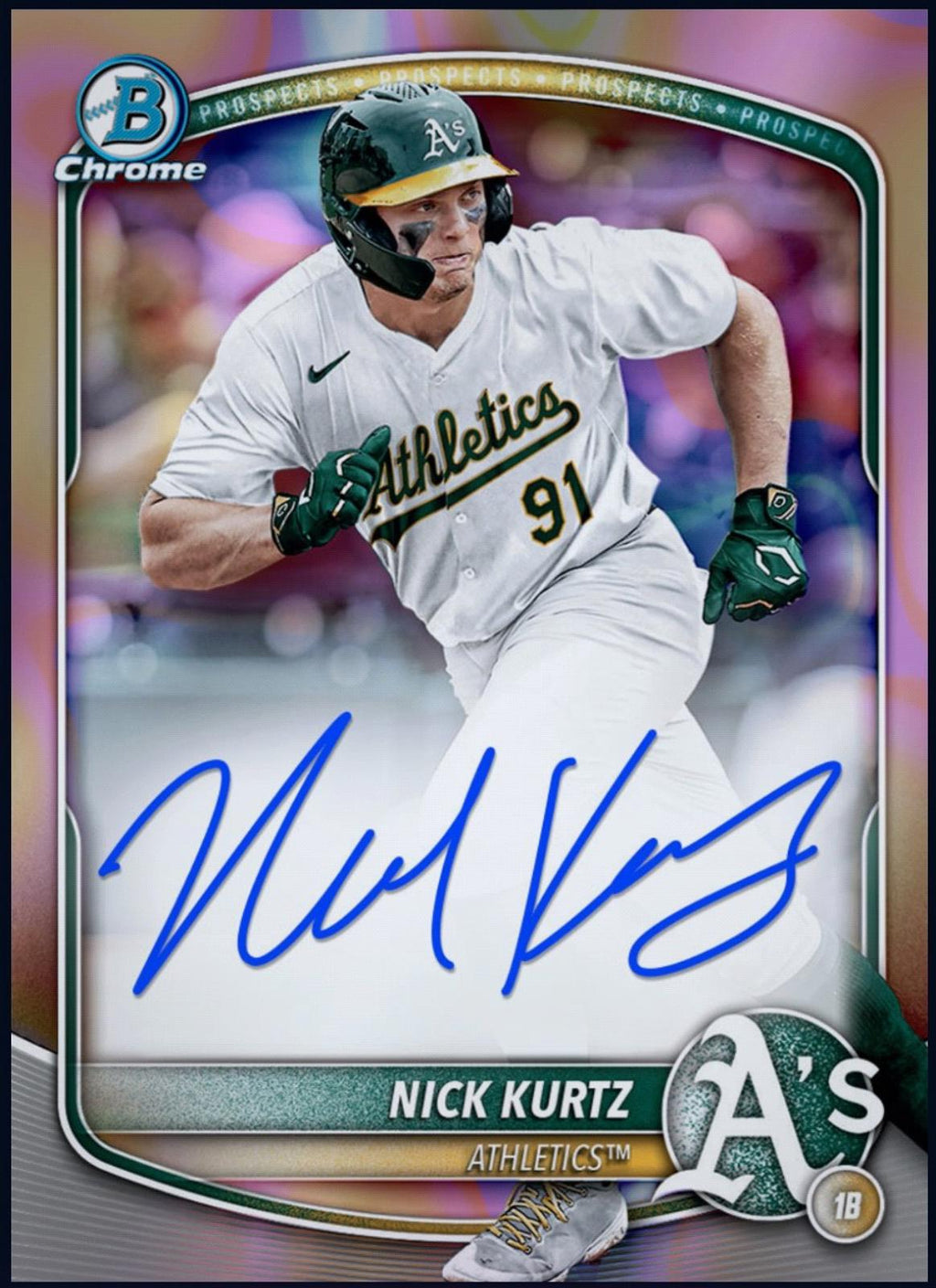 Next Day Free Shipping Rare 2025 Nick Kurtz Topps Chrome Bowman Refractor Autograph Rookie RC Card – Authentic Topps Collectible for Fans & Collectors