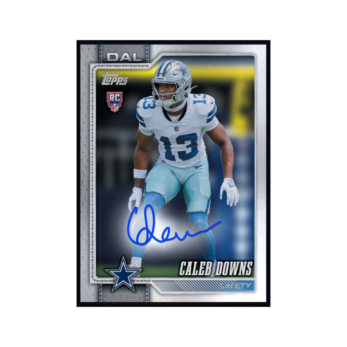 2026 Caleb Downs - Topps Flagship Football Autograph Rookie RC Rare Redemption Card (Free Shipping) — smaller card presentation