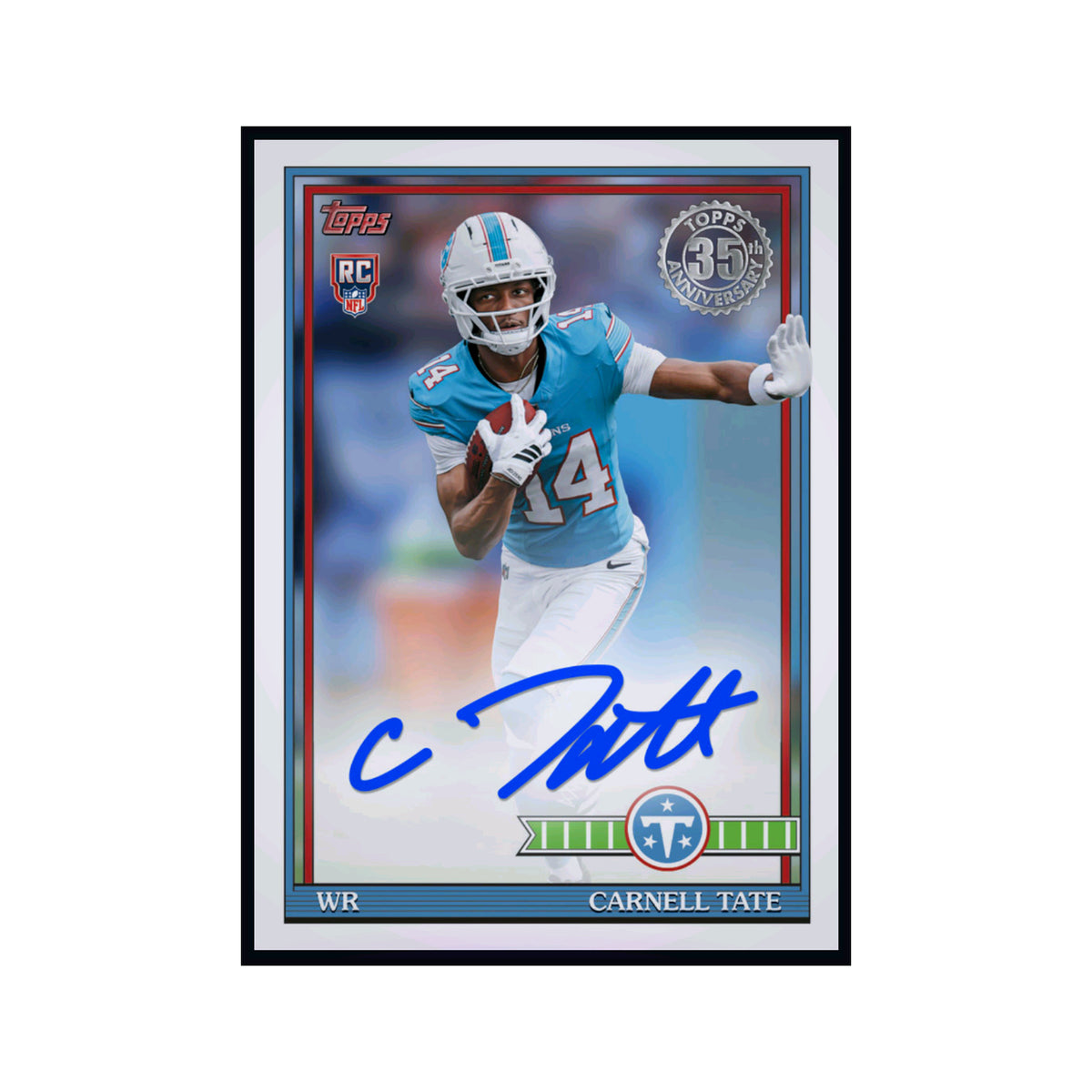 2026 Carnell Tate - Topps NFL 1991 Topps Rookie Autograph RC — smaller card presentation