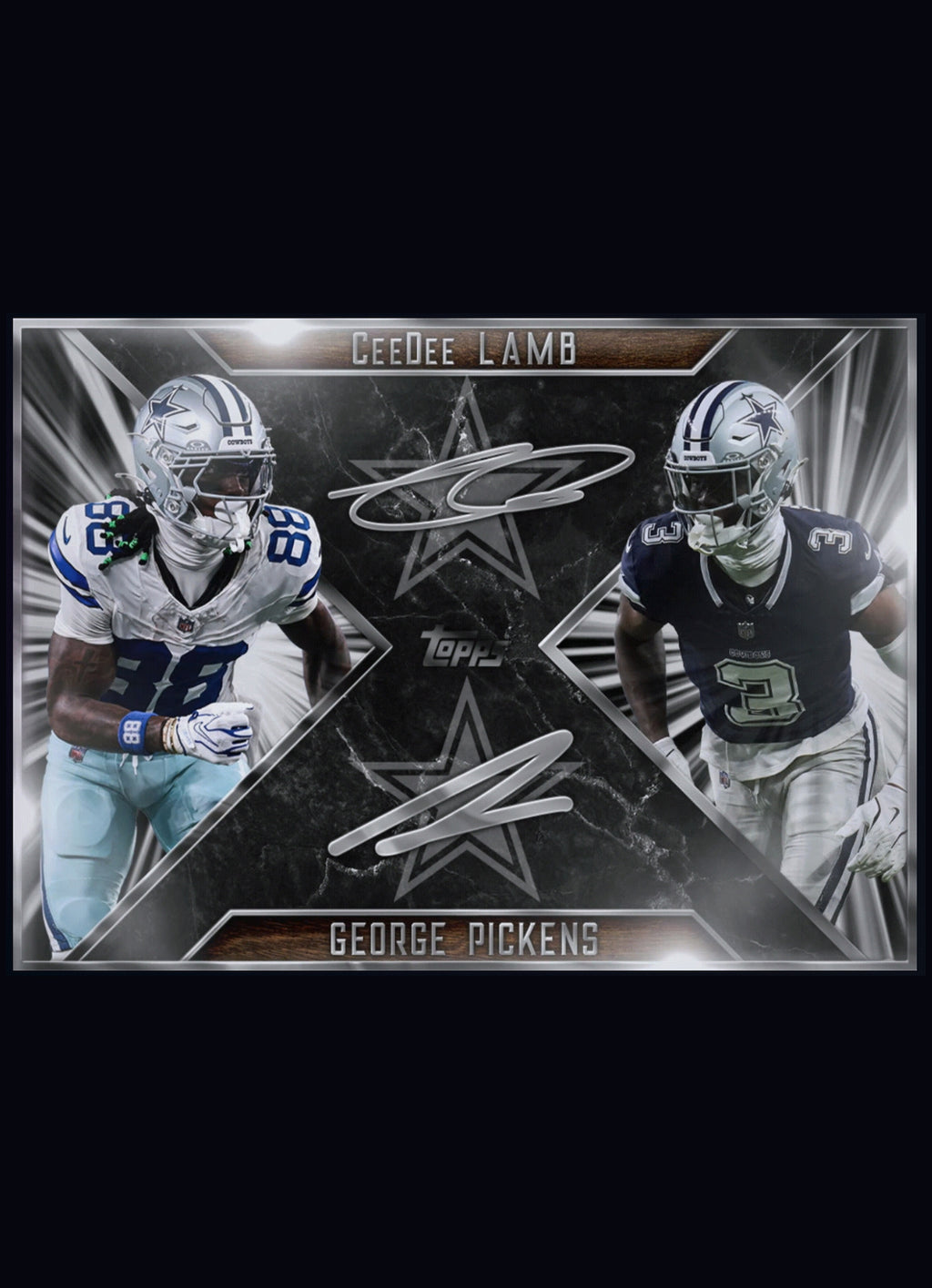 2026 CeeDee Lamb: George Pickens - Topps Dual Signature Series Rookie Autograph RC Rare — larger card detail