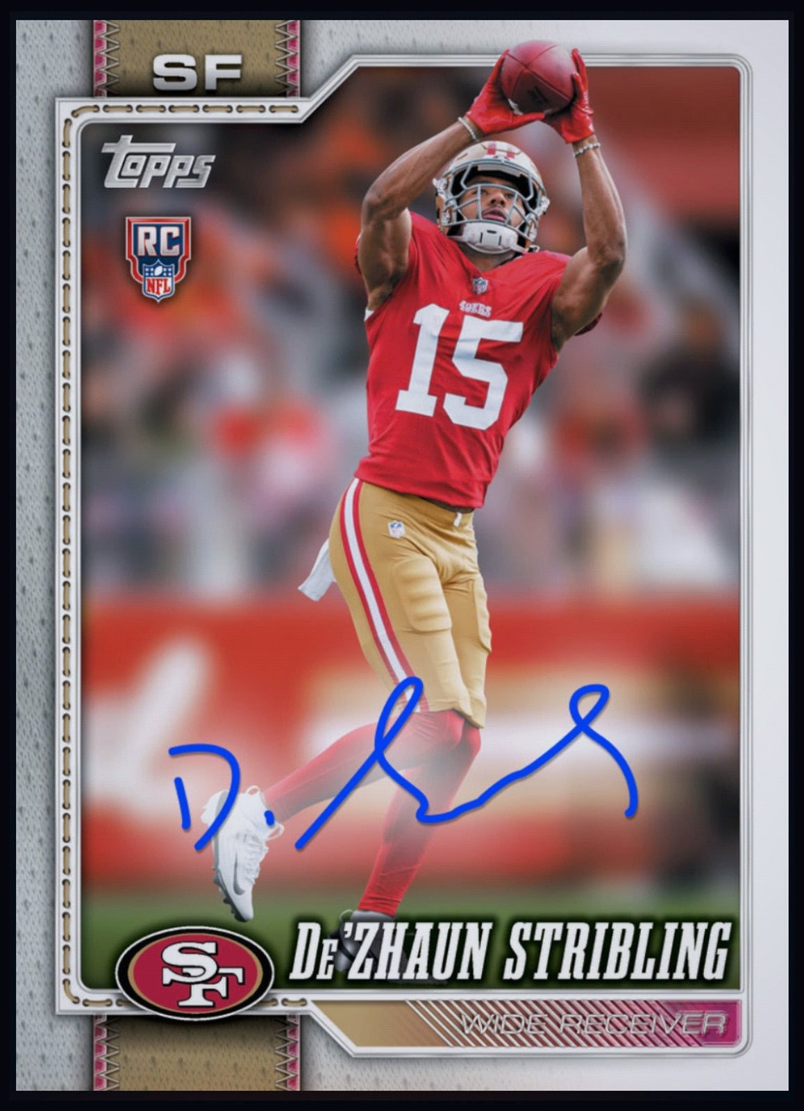 2026 De'Zhaun Stribling - Topps Flagship Football Autograph Rookie RC Rare Redemption Card (Free Shipping) — larger card detail
