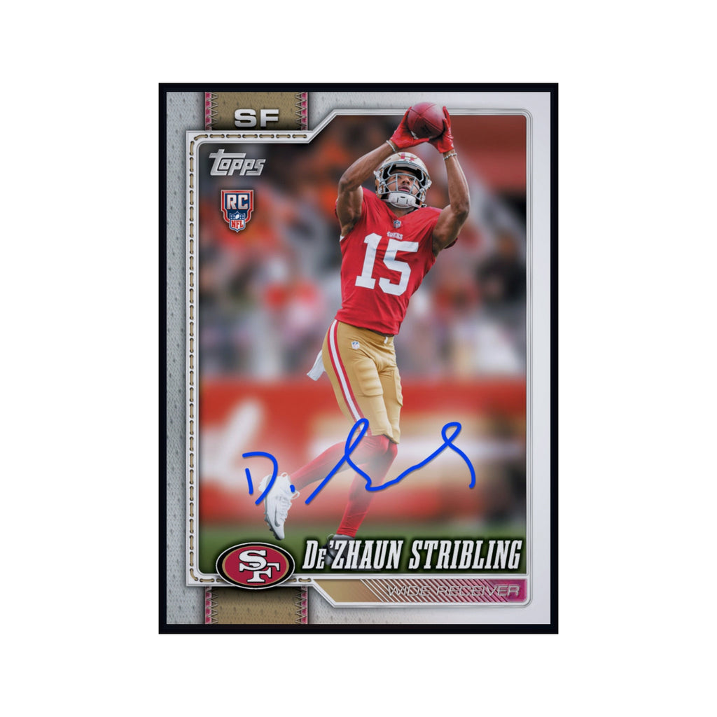 2026 De'Zhaun Stribling - Topps Flagship Football Autograph Rookie RC Rare Redemption Card (Free Shipping) — smaller card presentation
