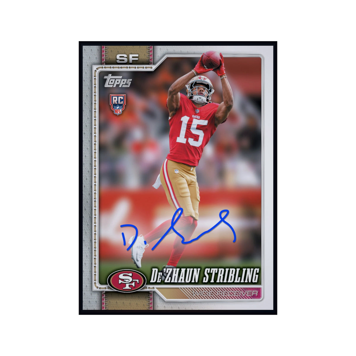 2026 De'Zhaun Stribling - Topps Flagship Football Autograph Rookie RC Rare Redemption Card (Free Shipping) — smaller card presentation