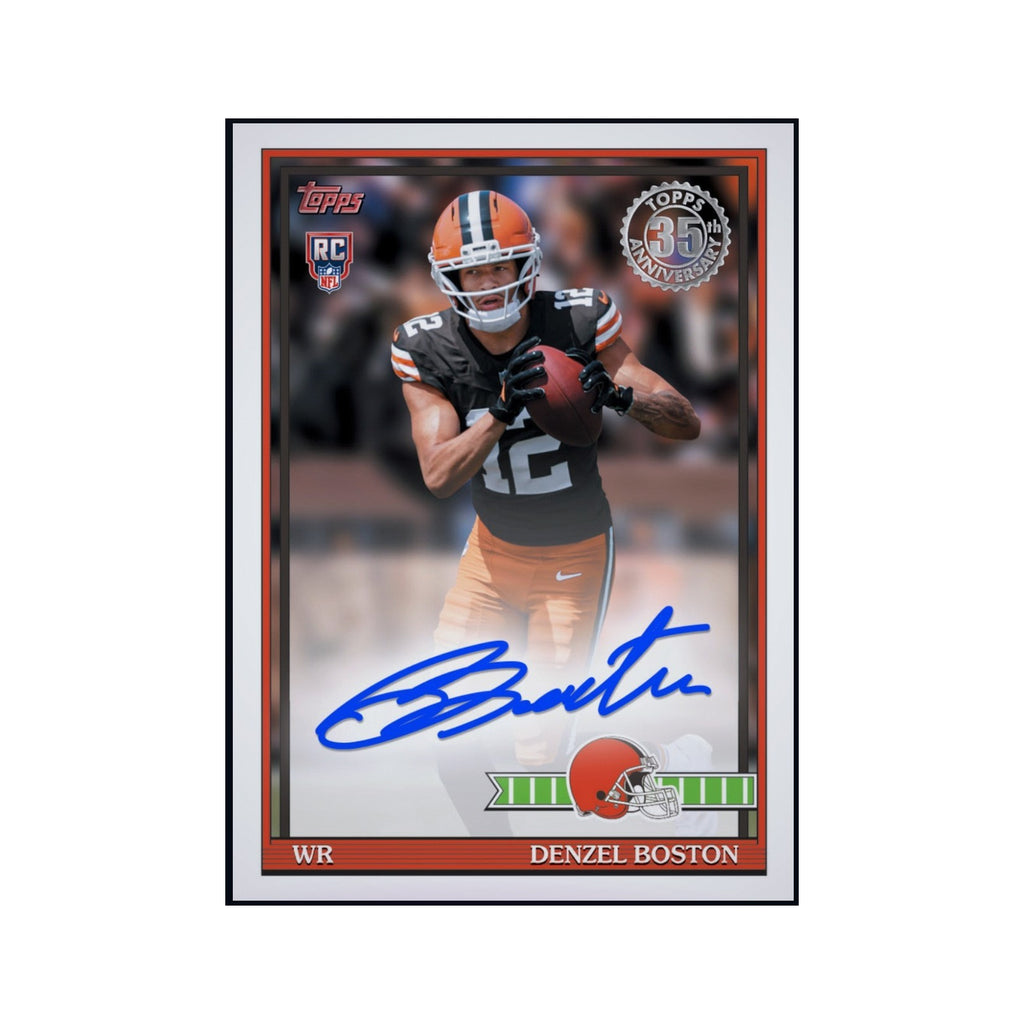 2026 Denzel Boston - Topps 1991 Football Rookie Autograph RC Rare — smaller card presentation
