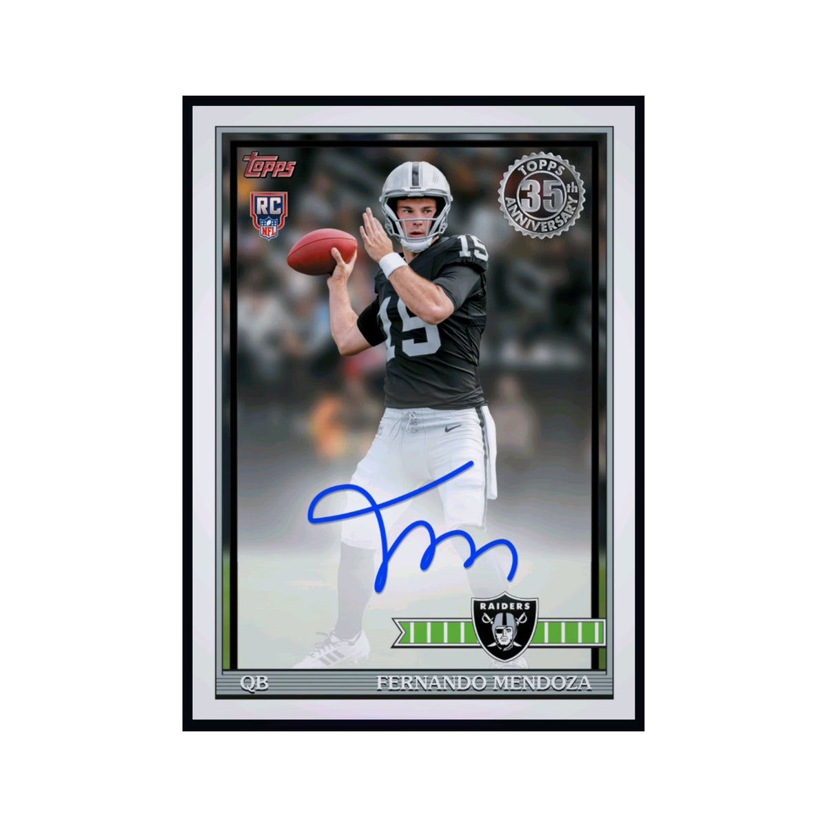 2026 Fernando Mendoza - Topps NFL 1991 Rookie Autograph RC Rare — smaller card presentation