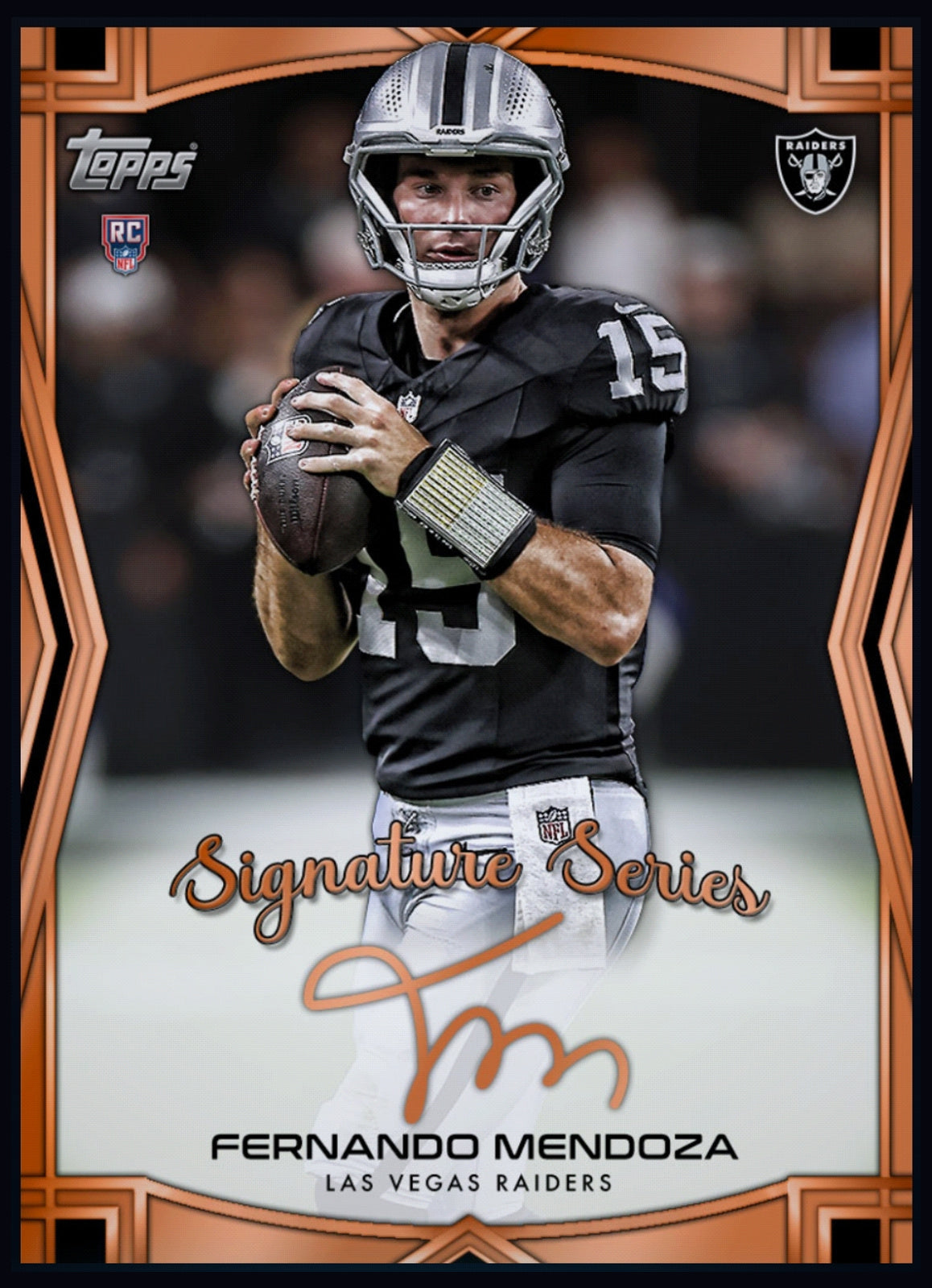 2026 Fernando Mendoza - Topps Signature Series Bronze Autograph Rookie RC Rare Redemption (Free Shipping) — larger card detail