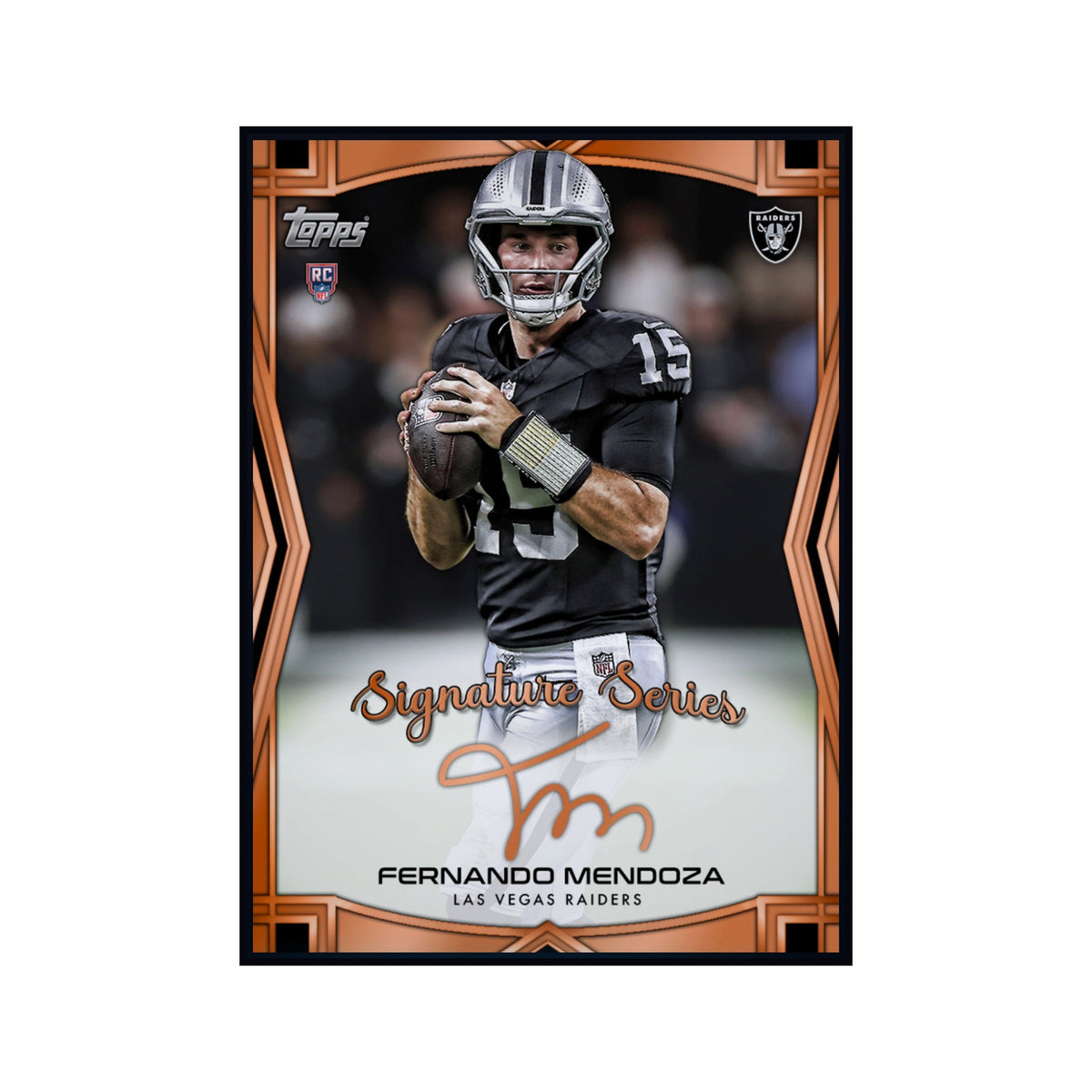 2026 Fernando Mendoza - Topps Signature Series Bronze Autograph Rookie RC Rare Redemption (Free Shipping) — smaller card presentation