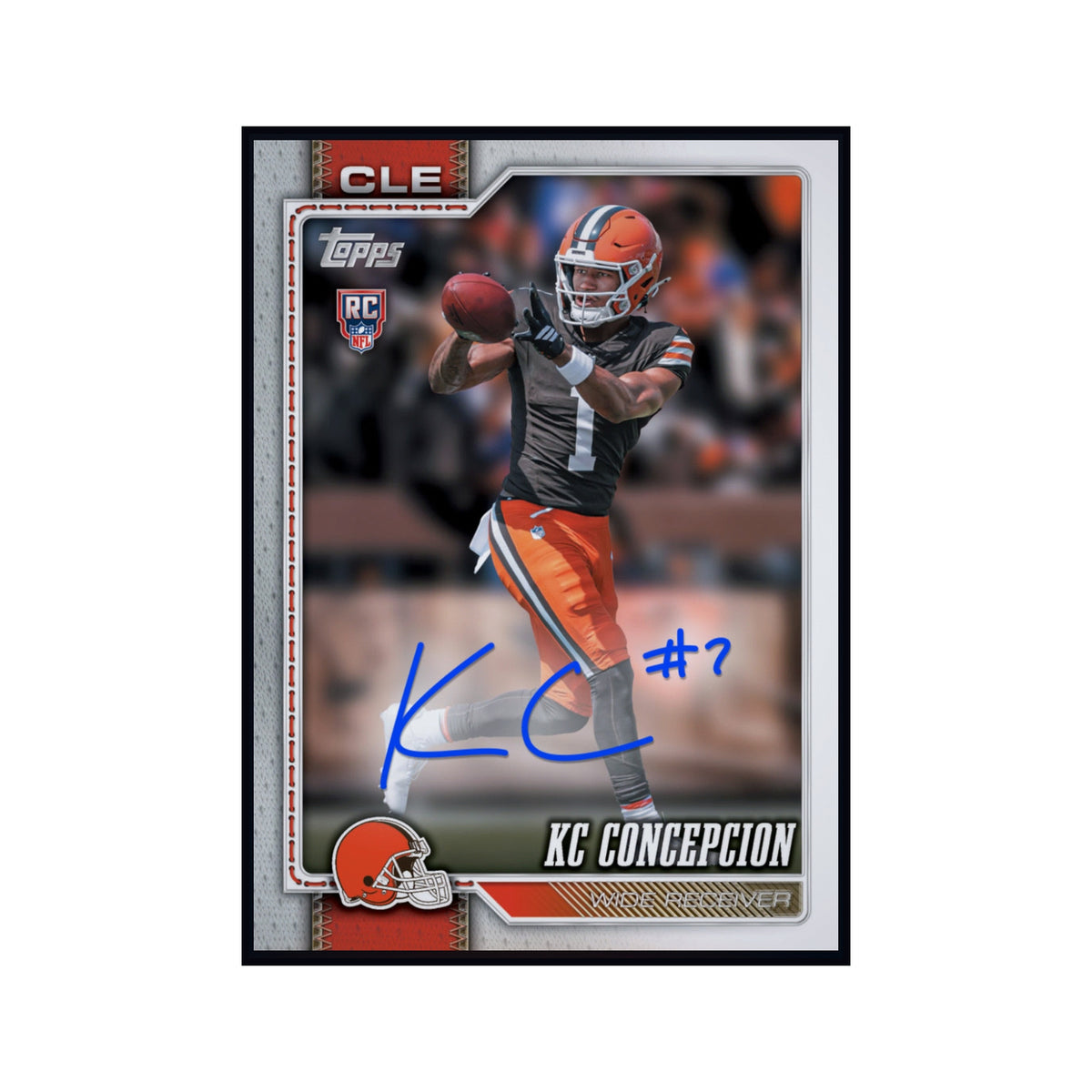 2026 KC Concepcion - Topps Flagship Football Autograph Rookie RC Rare Redemption Card (Free Shipping) — smaller card presentation