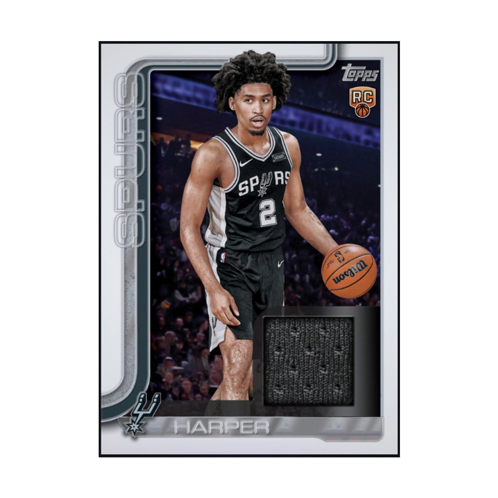 Front view of the 2026 Dylan Harper Topps Flagship Rookie Jersey Patch Rare RC card featuring premium patch design.