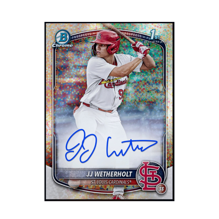2026 JJ Wetherholt Topps Bowman 1st Speckle Chrome Prospect Signature Rare Rookie redemption card