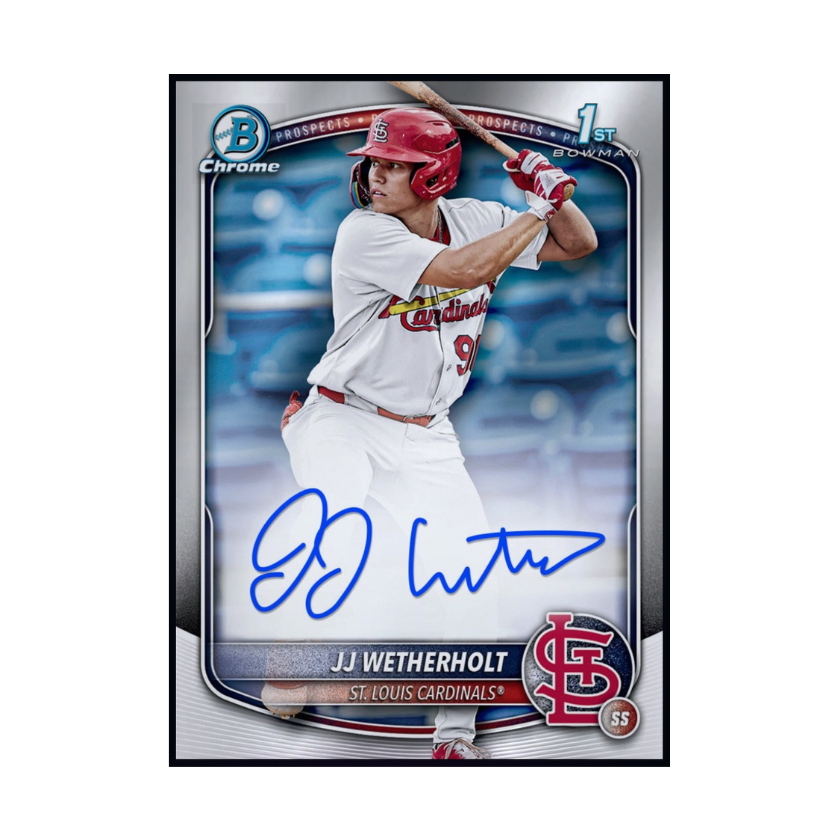 2026 JJ Wetherholt Topps Bowman Series 1 Chrome Prospect Signature Rare Rookie card
