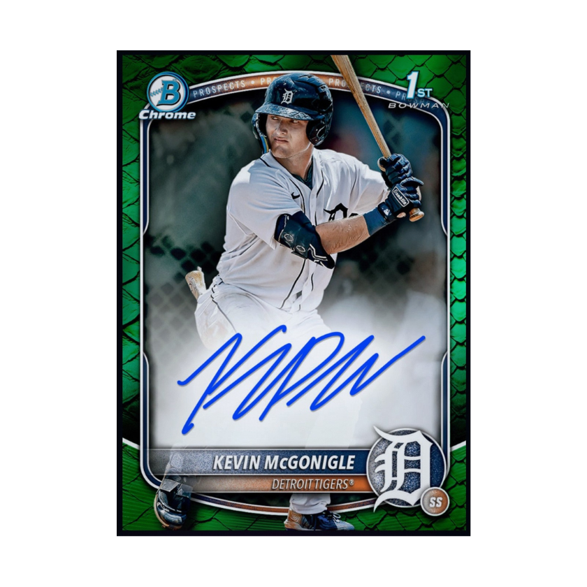 2026 Kevin McGonigle Topps Bowman Green Chrome Prospect Signature Rare Rookie redemption card