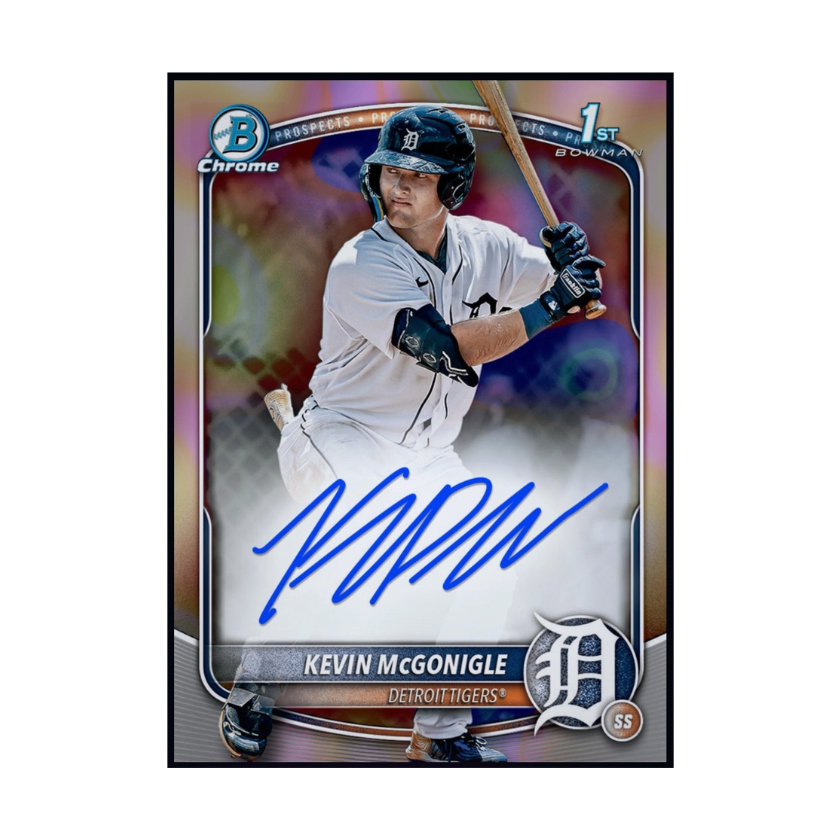 2026 Kevin McGonigle Topps Bowman Series 1 Refractor Chrome Prospect Signature Rare Rookie redemption card