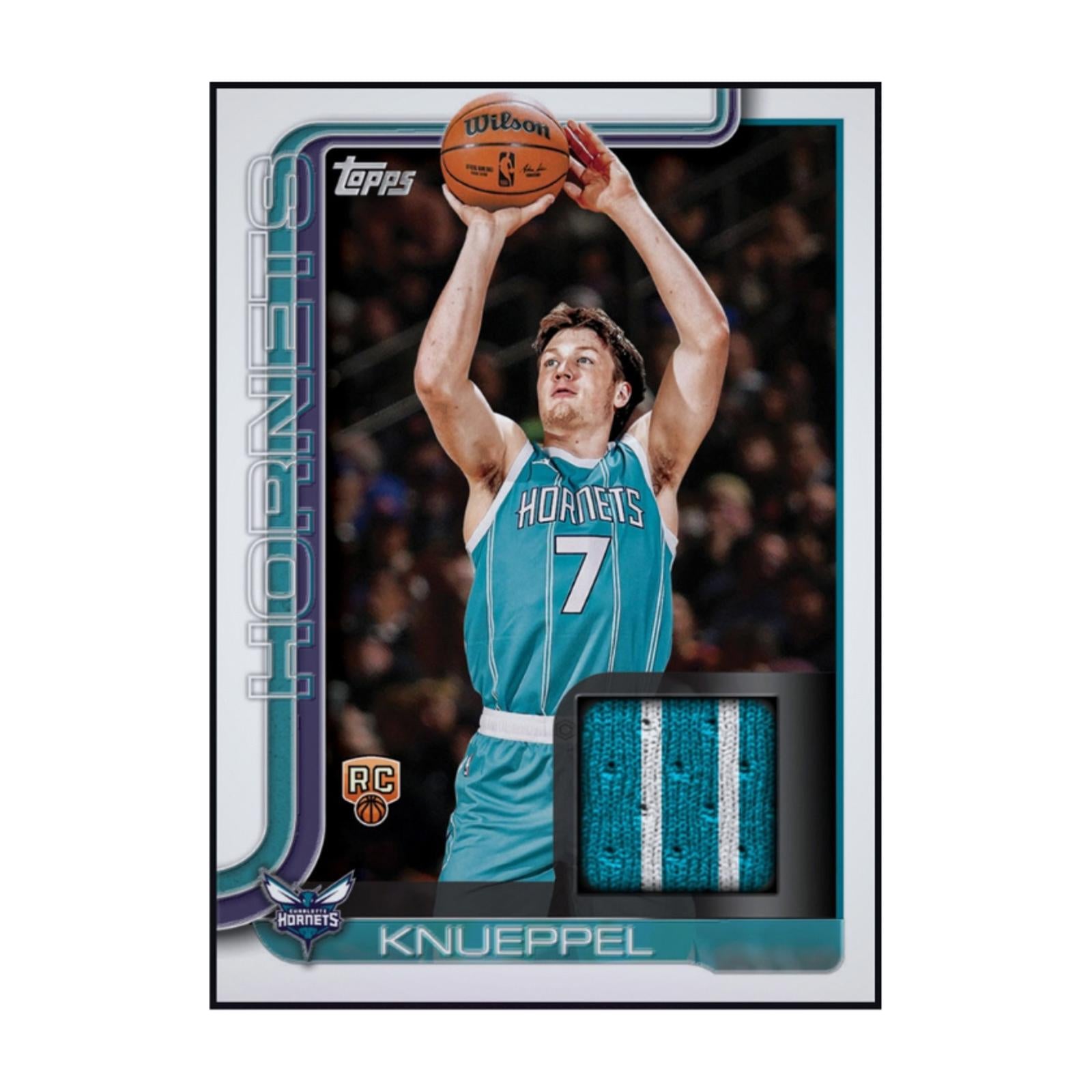 Kon Knueppel 2026 Topps Flagship Rookie Jersey Patch Rare RC front image with patch detail.