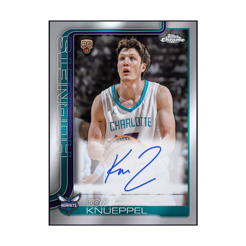 Next Day Free Shipping & Shipped from USA 2026 Kon Knueppel Topps Chrome Series 1 Autograph Rookie Rare RC Redemption Card.