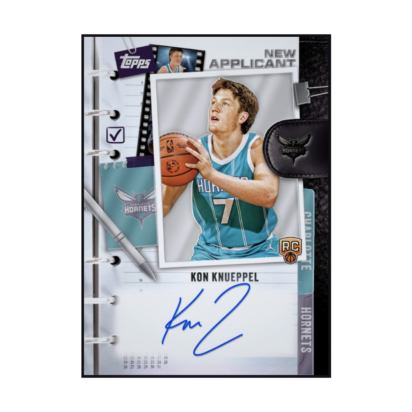 Next Day Free Shipping & Shipped from USA 2026 Kon Knueppel Topps New Applicant Autograph Rookie Rare RC Redemption Card.