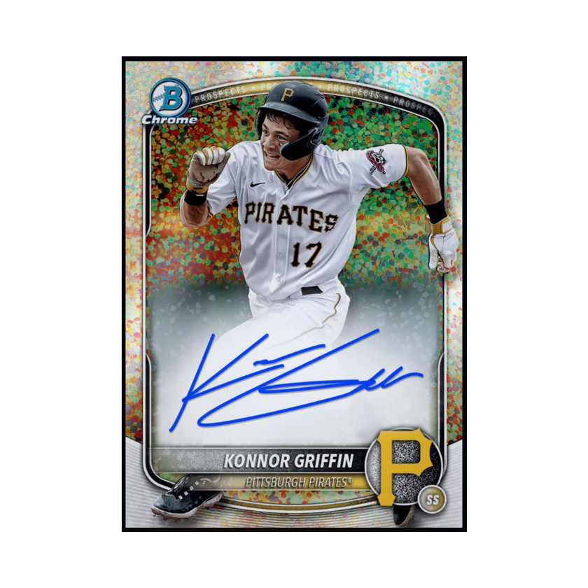 2026 Konnor Griffin Topps Bowman Series 1 Speckle Chrome Prospect Signature Rare Rookie redemption card