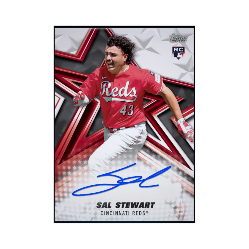 Front of 2026 Sal Stewart Topps Baseball Stars Series 2 Signature rookie redemption card