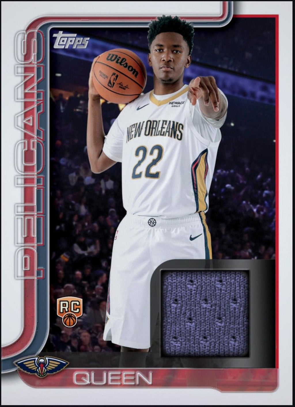 2026 Derik Queen - Topps Flagship Rookie Jersey Patch Rare RC Redemption Card (Free Shipping)