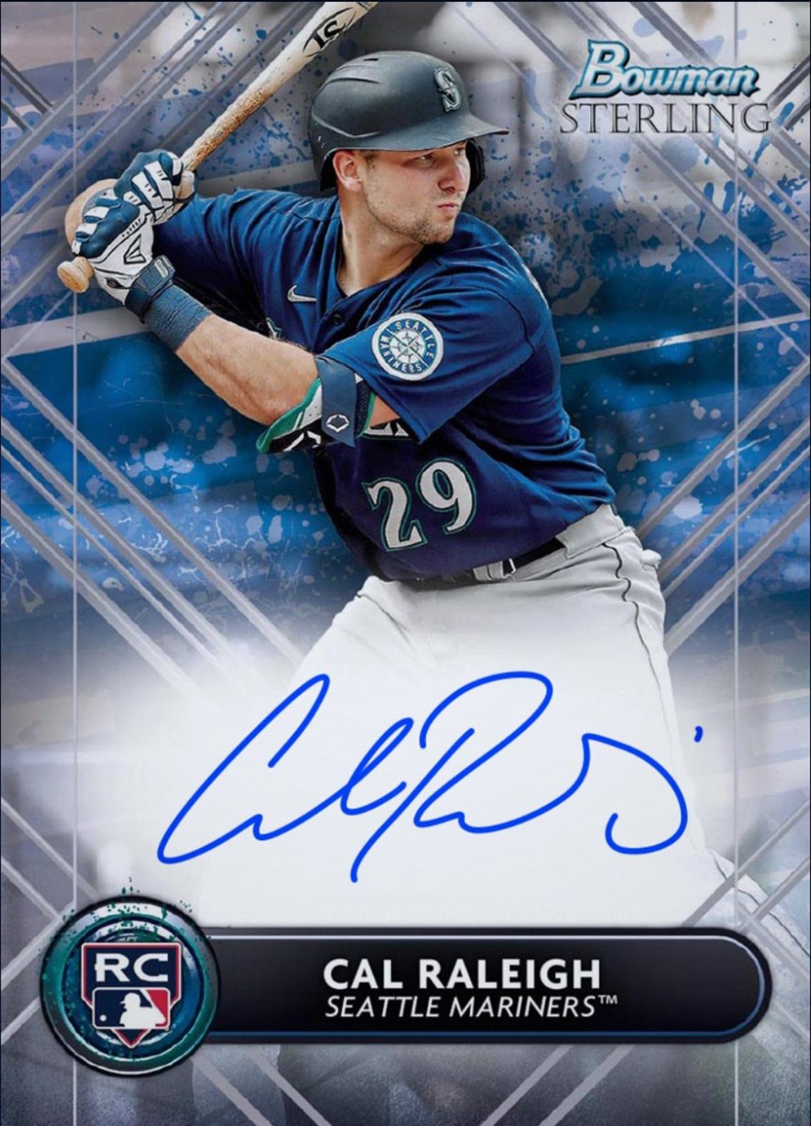 Rare Cal Raleigh 2022 Topps Bowman Sterling Autograph Rookie RC Redemption Card With Free Shipping Authentic MLB Memorabilia