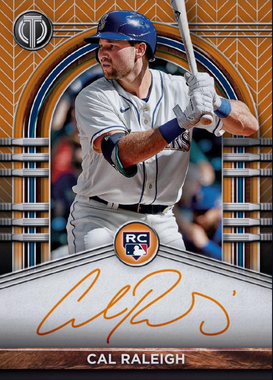 Rare Cal Raleigh 2022 Topps Tribute Autograph Rookie RC Physical Redemption Card With Free Shipping Authentic MLB Memorabilia