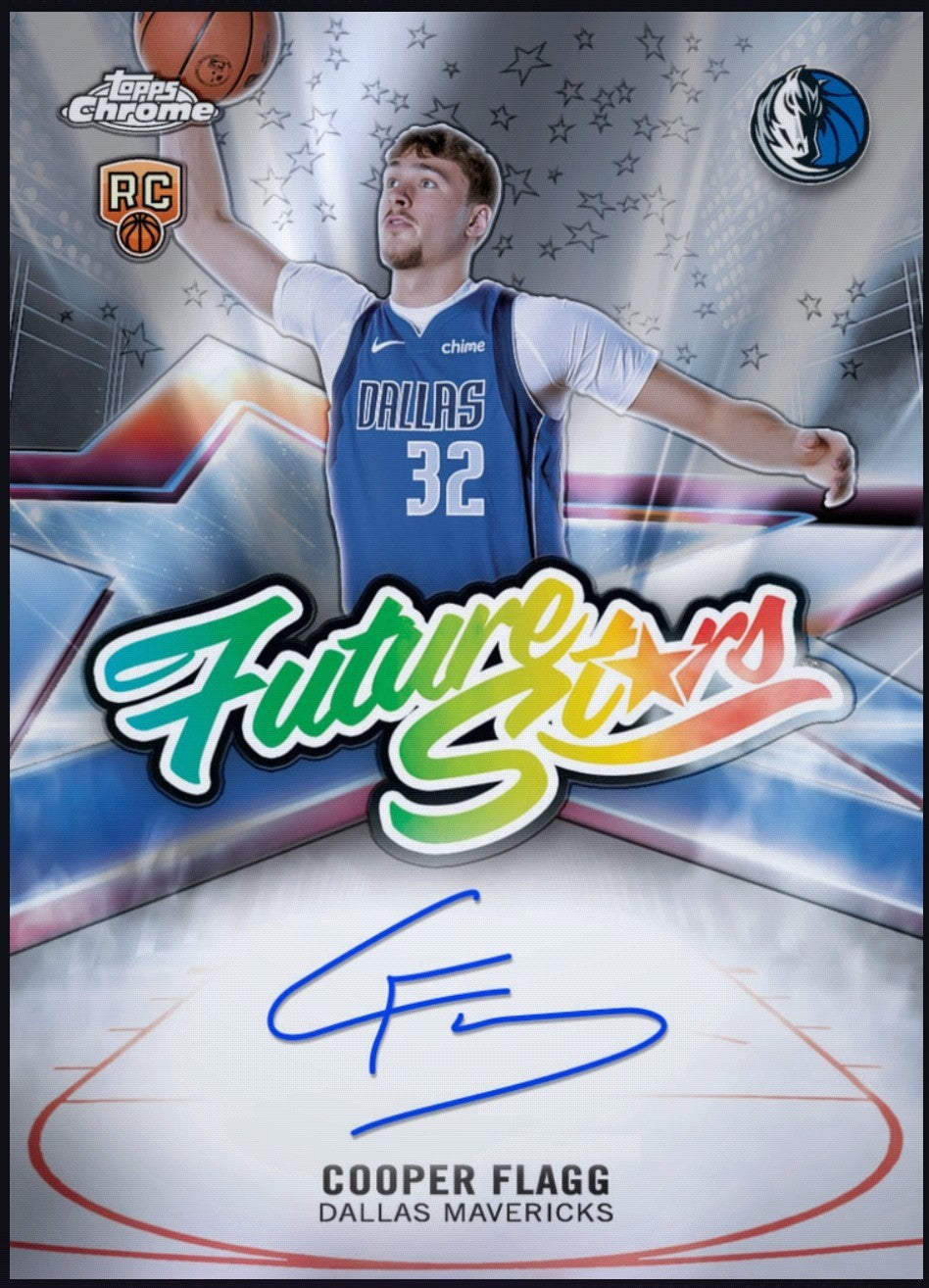 Next Day Free Shipping & Shipped from USA 2026 Cooper Flagg Topps Future Stars Autograph Rookie Rare RC Redemption Card.